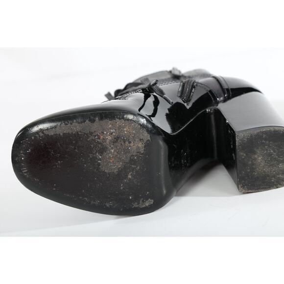 LAURENCE DACADE Black Patent Leather Lace up High Heel Ankle Boots Booties 36.5 - Picture 4 of 8